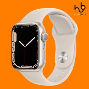 Apple Watch Series 7 (2021) GPS 41 mm – Alumínio Luz das estrelas – Bracelete desportiva Luz das estrelas (Grade A)